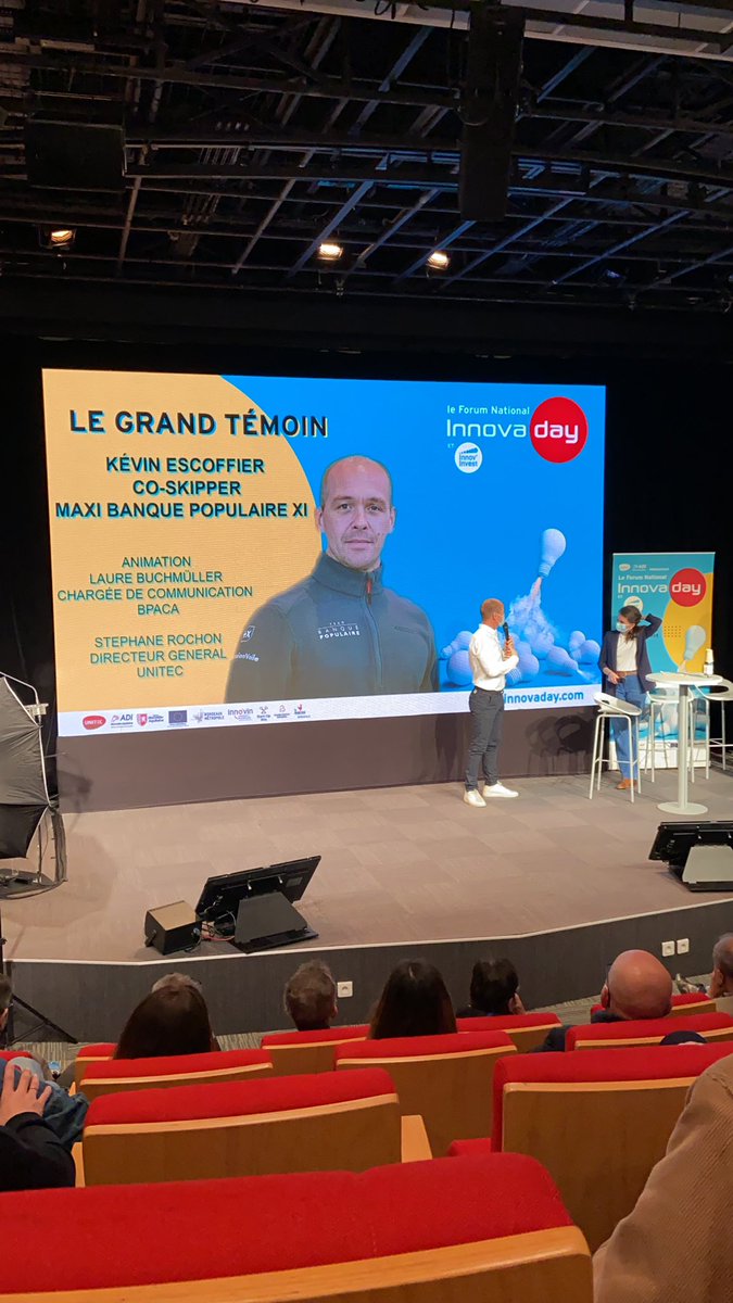 « J’ai envoyé un texto en disant que mon bateau coulait mais je ne savais même pas si le message s’était envoyé ». On est venu me chercher au bout de 11h ». 
Un tres beau témoignage de @KevinEscoffier sur son expérience au Vendée Globe 2020⛵️
#innovaday21 <a href="/InnovadayForum/">Forum Innovaday</a> @BP_ACA