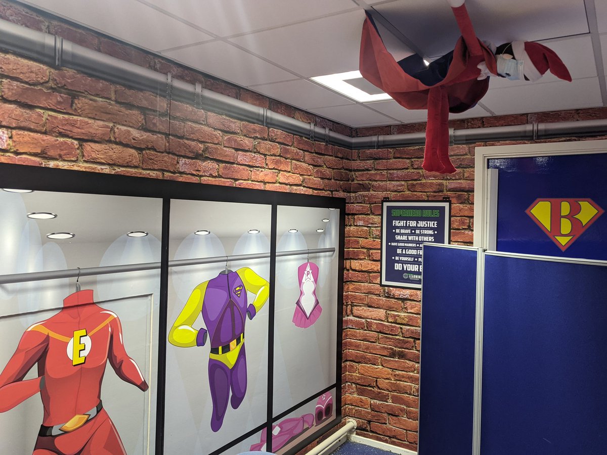 GrangeValley1's tweet photo. Super McJingles is reporting for duty in our Learning Headquarters! I wonder which curriculum power he represents! #powerscurriculum #gvcurriculum #learningheadquarters #elfwatch https://t.co/TBJ2KbpvqQ