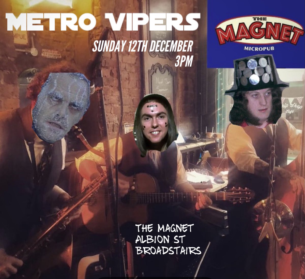 This Sunday 12th December at 3pm you can catch us at the @Themagnetmicro1 in Albion St #broadstairs #kent . We might even play some swinging #Christmas tunes 🎅🏼 ho ho hopeless 🎄 🎄🎄#gypsyjazz #rocknroll #swingjazz #livemusic #ChristmasSongs