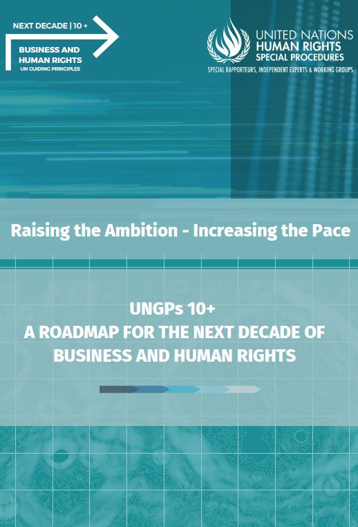 UNGCNSL's tweet photo. The @WGBizHRs launched the Roadmap for the next decade of #bizhumanrights! 8 action areas for more coherent State &amp; biz implementation of the UN Guiding Principles. Key for achieving sustainable development &amp; just transition #UNGPs10plus #nextdecadeBHR - https://t.co/gxmXuwL26I https://t.co/RP3mI5eyVB
