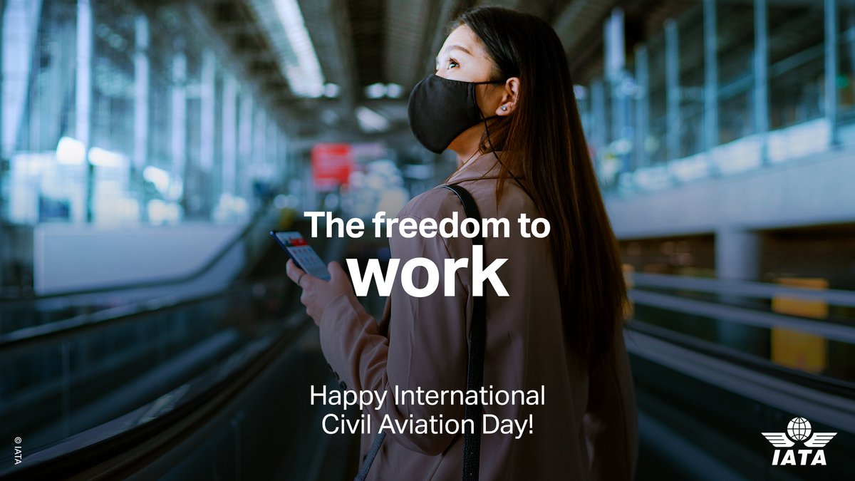 IATA's tweet photo. Today on #InternationalCivilAviationDay, we celebrate all of the benefits that ✈️ has brought us. 

Air travel provides the freedom to connect with family &amp; friends, form new relationships, explore new places 🌍, work &amp; study abroad, and much more 👇 👇 👇 https://t.co/fwVKFLDtOW