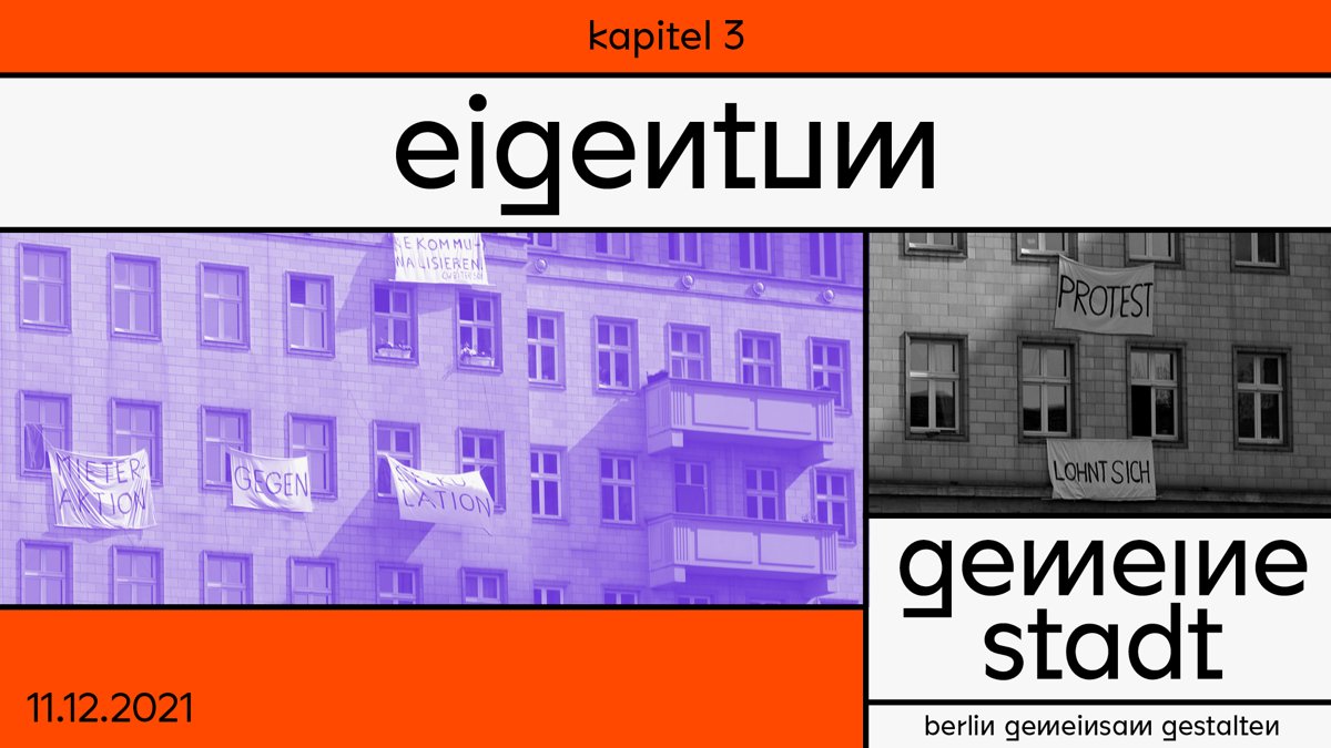 Sa, 11.12, 14-18, Kulturmarkthalle <a href="/KMH_Berlin/">KulturMarktHalle Berlin</a>: Was haben Eigentumsverhältnisse mit der Stadtgesellschaft zu tun? Mit <a href="/EvRedecker/">Eva von Redecker</a>, Daniela Brahm/<a href="/Stadtbodenstift/">Stadtbodenstiftung Berlin</a>, Ralf Hoffrogge/<a href="/dwenteignen/">Deutsche Wohnen & Co Enteignen</a>, Ulrike Hamann (WVB), Tobias Habermann &amp; Dagmar Pelger. Mehr: tinyurl.com/2p9e8p5w