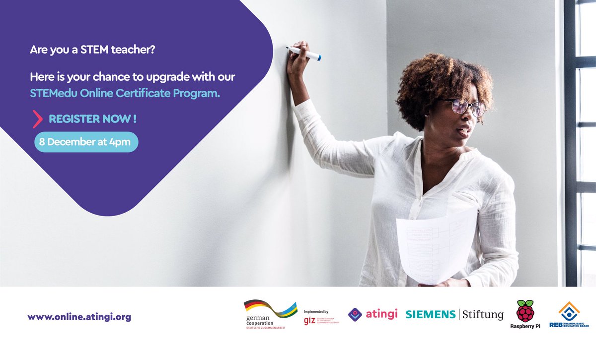 Are you a STEM teacher? Here is your chance to upgrade with our STEMedu Online Certificate Program. 
Register Now!

survey.gopa-group.org/index.php/2884…

#STEM #atingiRwanda #LearnConnectAct