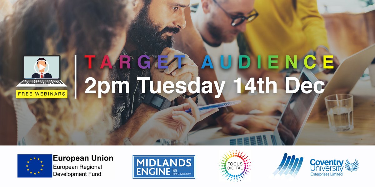 CUSBusiness's tweet photo. Know your Target Audience Webinar - 14.12.21 - 2pm
https://t.co/FH5uQtT7CI
Learn how to define and target that key audience so you get the right type of audience to get the best out of your business
https://t.co/FH5uQtT7CI
#FocusDigitalERDF
@CUEBusiness https://t.co/8HKiFDaICO