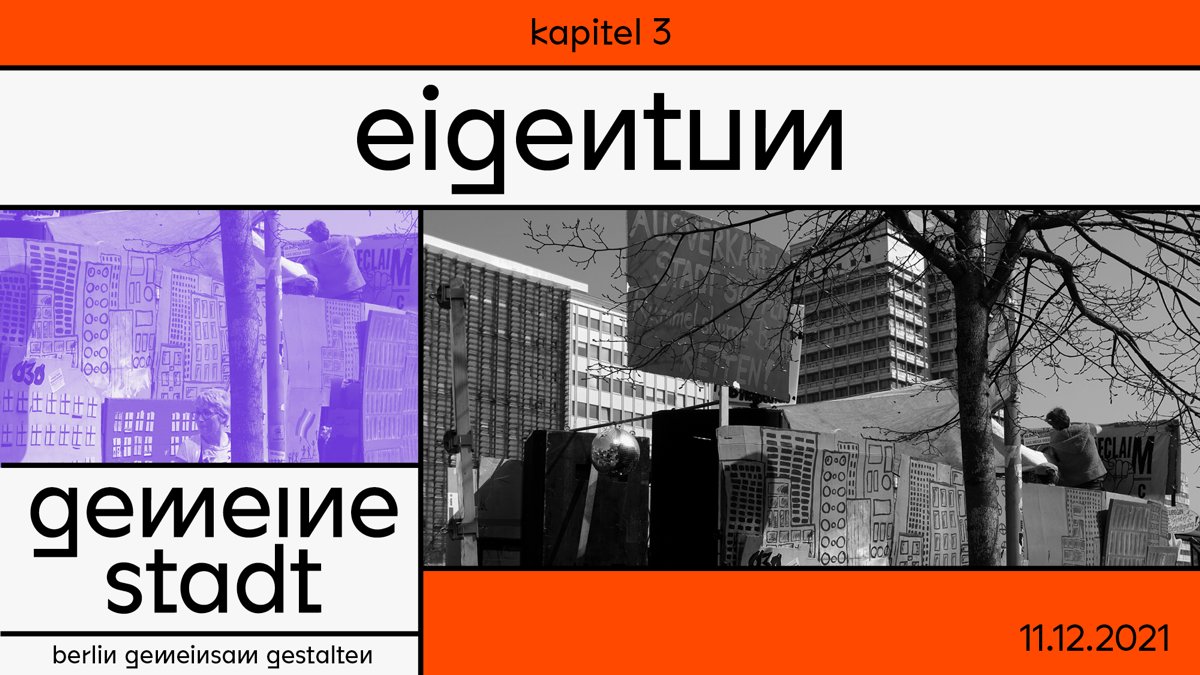 Sa, 11.12, 14-18, Kulturmarkthalle <a href="/KMH_Berlin/">KulturMarktHalle Berlin</a>: Was haben Eigentumsverhältnisse mit der Stadtgesellschaft zu tun? Mit <a href="/EvRedecker/">Eva von Redecker</a>, Daniela Brahm/<a href="/Stadtbodenstift/">Stadtbodenstiftung Berlin</a>, Ralf Hoffrogge/<a href="/dwenteignen/">Deutsche Wohnen & Co Enteignen</a>, Ulrike Hamann (WVB), Tobias Habermann &amp; Dagmar Pelger. Mehr: tinyurl.com/2p9e8p5w