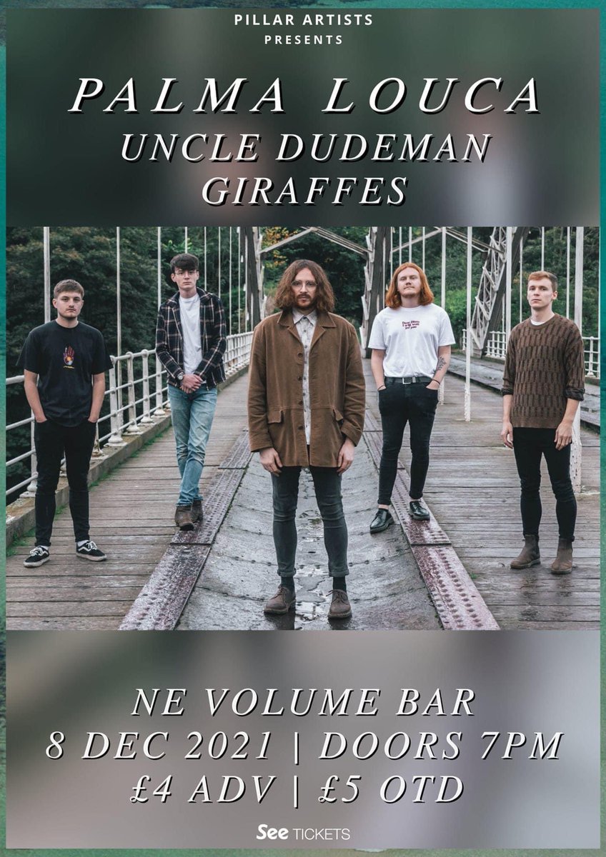 nevolumemusicbar (@nevolumebar) on Twitter photo *Tomorrow in Stockton* <a href="/PillarArtists/">Pillar Artists</a> have put together an absolutely cracking line-up here, featuring indie-rock/shoegaze outfits <a href="/PalmaLoucaMusic/">Palma Louca</a>, <a href="/uncledudeman/">Uncle Dudeman</a> and <a href="/WeAreGiraffes/">giraffes</a>! Find out more and grab your tickets here: facebook.com/events/2164359β¦ *Tomorrow in Stockton* <a href="/PillarArtists/">Pillar Artists</a> have put together an absolutely cracking line-up here, featuring indie-rock/shoegaze outfits <a href="/PalmaLoucaMusic/">Palma Louca</a>, <a href="/uncledudeman/">Uncle Dudeman</a> and <a href="/WeAreGiraffes/">giraffes</a>! Find out more and grab your tickets here: facebook.com/events/2164359β¦