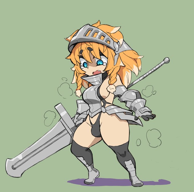 魔法でみにくい獣の姿にされたきつね騎士ちゃん 