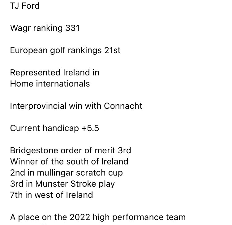 Player spotlight 
<a href="/tomjfordVII/">TJ Ford</a> 
A great year individually &amp; in team golf see TJ’s highlights of 2021
