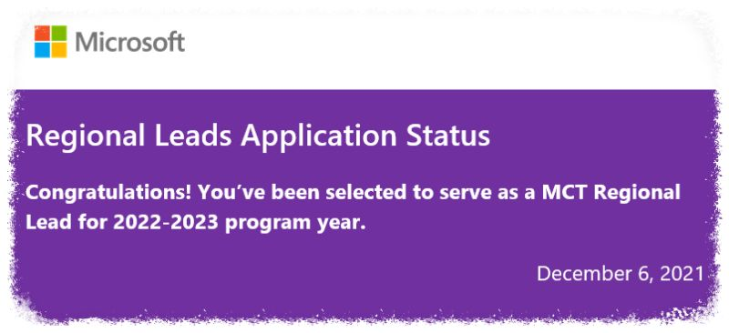 SQLMCT's tweet photo. Honored to have been selected to serve two more years as an MCT Regional Lead. #MCTbuzz #MCTcommunity https://t.co/Y0InRn4Qtr