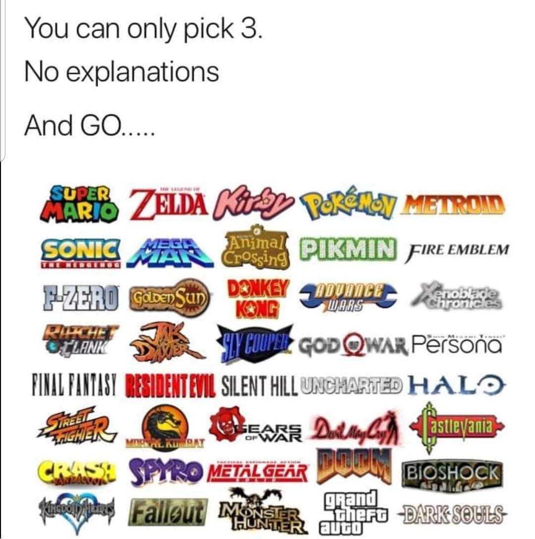 You can only pick 3… which 3 are you going for? 🤔

.

#GamersUnite #gamingcommunity #RETROGAMING