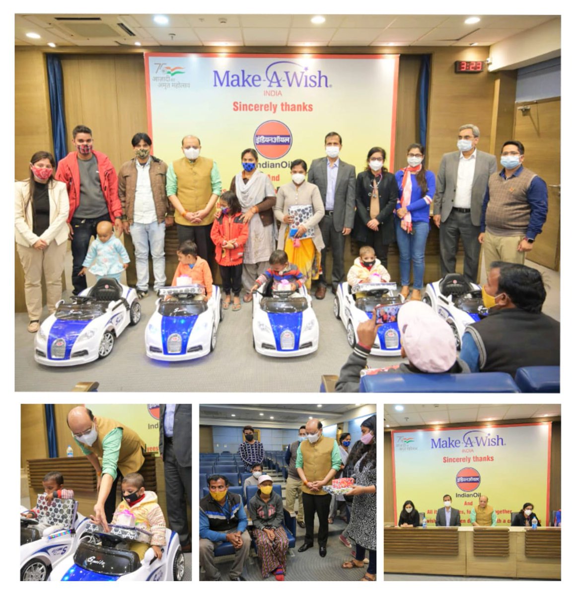 <a href="/IndianOilcl/">Indian Oil Corp Ltd</a> employees contributed thru <a href="/MAWIndia/">Make-A-Wish India</a> to fulfil wishes of children agonized from life threatening diseases. Sh Shyam Bohra <a href="/Bohrashyam2/">Shyam Bohra</a>, ED&amp;SH DSO felicitated children with items from their wish list. Value of #Care is driving force of social endeavours of IOCL.