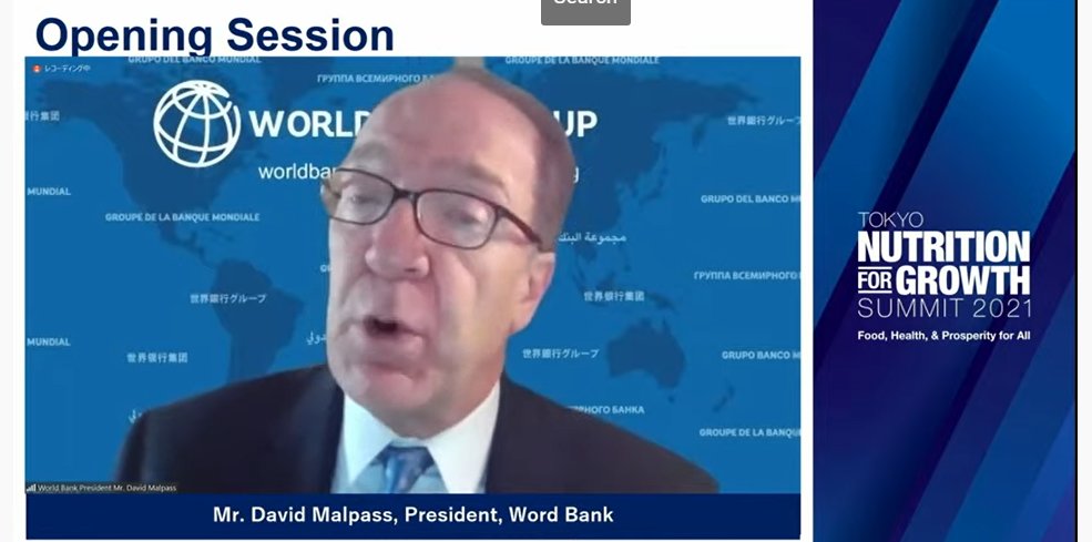 "The first 1,000 days in a child's life are critical to prevent malnutrition and erosion of human capital." @DavidMalpassWBG President of <a href="/WorldBank/">WorldBank</a> addresses #N4GSummit2021.