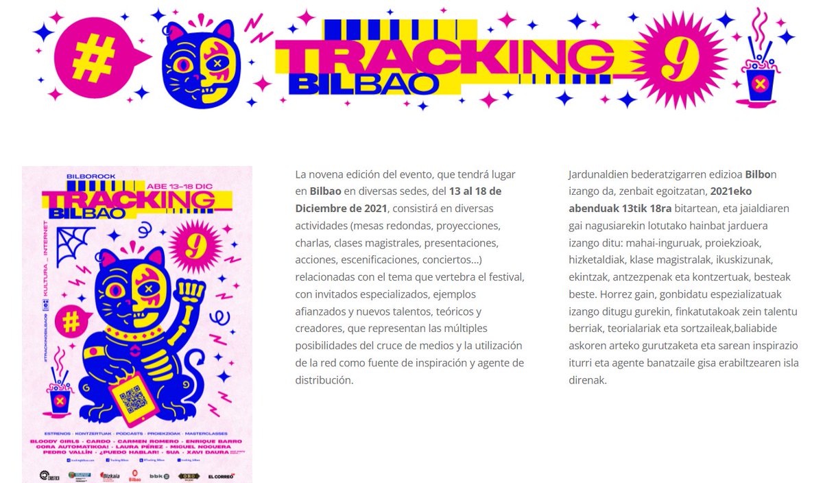 Tracking_Bilbao's tweet photo. Aquí os dejamos la web de la 9ª edición de Tracking Bilbao donde podréis zambulliros en toda la programación ampliada y detallada así como conocer a nuestros bienamados patrocinadores y mucho más:

https://t.co/PPPiyXraq4

¡¡CLICKAD MALDITOS!!

#TrackingBilbao9 #TrackingIsComing https://t.co/oWxbTuNtMU