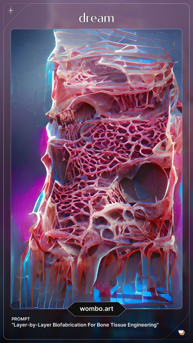 JoannaBabilotte's tweet photo. My PhD thesis illustrated by an AI using @WOMBO 😮 #PhD #Art #BoneTissue https://t.co/txQMJsdWrI