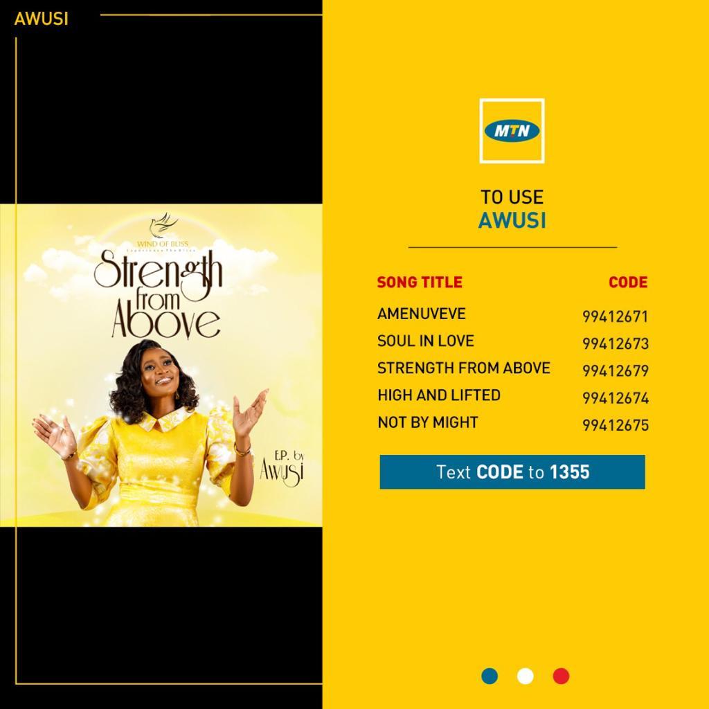 ekubaezia's tweet photo. Hello my dear MTN users, text code to 1355 and follow the procedure to download any of Awusi's songs from her album, Strength From Above. Thank you!
#awusi #windofbliss #strengthfromabove #Vodafone #vodafoneghana #sociokonect #ekubaezia https://t.co/VJnRDXVwIu