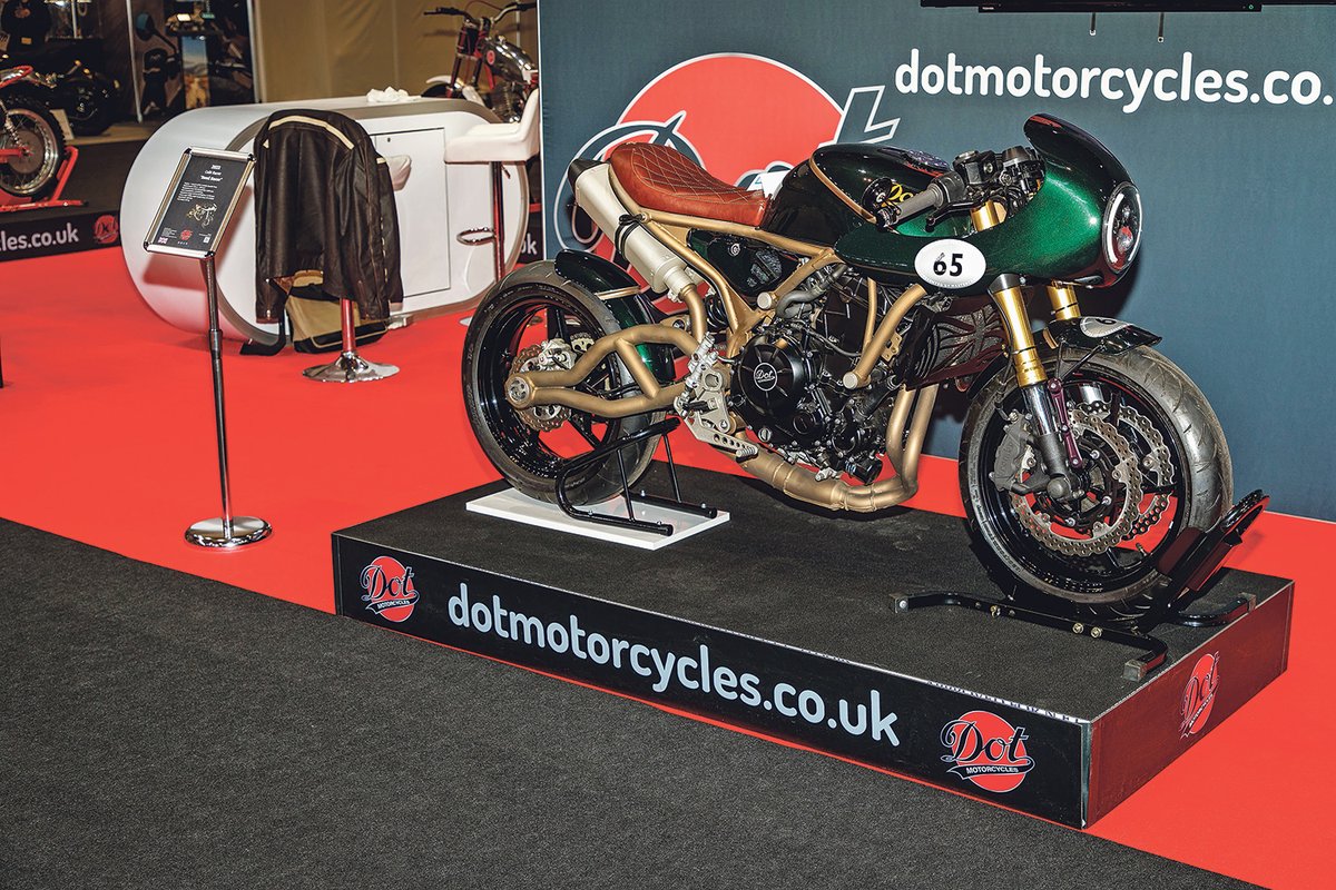 MCNnews's tweet photo. Have it your way! Dot Motorcycles return with two bespoke 650 twins at @motorcyclelive. Full story: https://t.co/22gXppiBWI https://t.co/oegId7YgZH