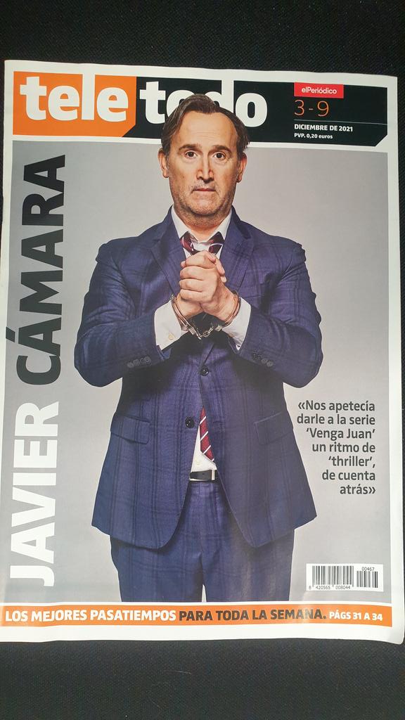 inesmine's tweet photo. @JAVIERCAMARA1 es el protagonista de la portada del suplemento #Teletodo de @elperiodico de esta semana. No es la revista Forbes, claro, pero al menos el actor de #VengaJuan de @HBOMaxES no tiene que compartirla con la extraña pareja de #MasterChefCelebrity Y cómo se la merece. https://t.co/vtp3jF7CT7