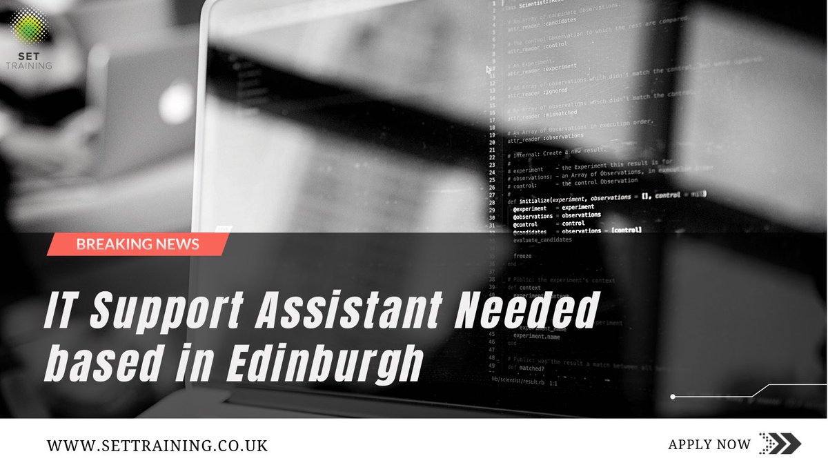 SetTraining1's tweet photo. We are looking for someone who has IT knowledge and is passionate to get into an IT career. 🤩

Become an IT apprentice today by applying via the link below! ⬇️
https://t.co/YnuPCjxOGi

@CitadelYCLeith @leithacademy @edinguarantee @edincounciljobs #edinburghjob #Edinburgh #IT https://t.co/3VGqJhFKr3