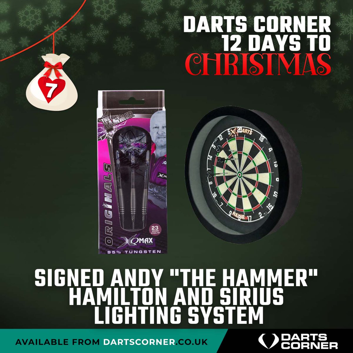 DartsCorner's tweet photo. Day 7 of our 12 days to Christmas comp! The winner is Mark Leighton from Liverpool!  Mark wins SIGNED Andy "The Hammer" Hamilton darts &amp; a Sirius Lighting System from @XQmaxDarts  To enter like &amp; RT the original post! Good luck for tomorrow! #DC12days #darts #christmas2021 https://t.co/IPyQ7cx6xd