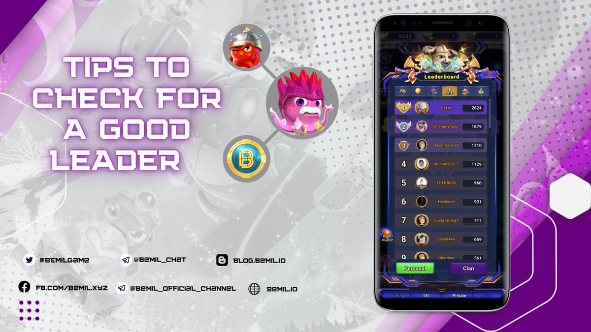 ✅ TIPS TO CHECK FOR A GOOD LEADER (AGENCY)

Support from leaders will make it easier for new players to learn and start playing Bemil effectively. We'll give you some tips for finding good leaders at this blog, please check out: blog.bemil.io/tips-to-check-…
