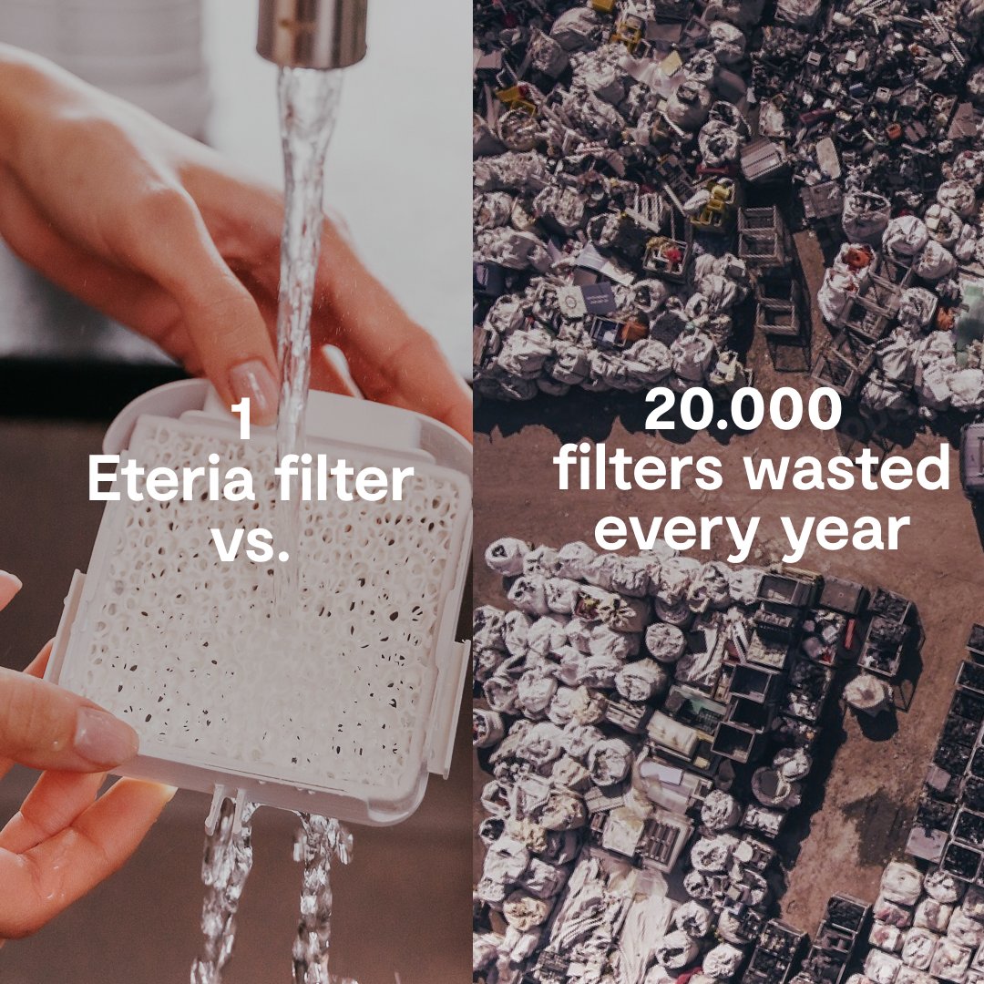 Vitesy_Tw's tweet image. Over 20 million filters are wasted every year. Millions and millions of garbage are produced every year.

With Eteria you save money because you don't have to buy a filter every 4-6 months and above all, you create absolutely no waste.

THIS is making a difference.
