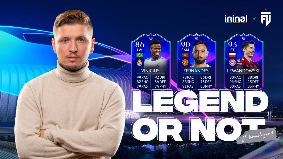 FUTesportsgg's tweet photo. Which one of these Champions League cards would you choose for your team? 🧐
This week on #LegendorNot with @ininal, we've got 3 cards for your ultimate team! 🔥⚽️
The winner will get evaluated by @ivanlapanje, and you'll know if it's worth the money! 👇 https://t.co/XUtrvjkoSg