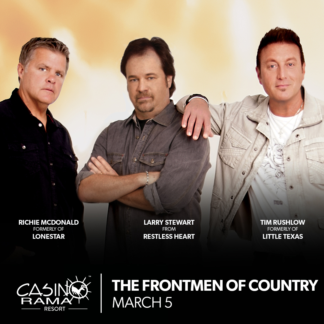 CasinoRamaLive's tweet photo. Just Announced! The Frontmen of Country at Casino Rama Resort on March 5! PRESALE starts Dec 9 at Noon ET on Ticketmaster. Use code RAMA.
#thefrontmenofcoutnry #countrymusic #ramarocks #casinoramaresort #casinorama #rama #entertainment #liveperformance #liveentertainment https://t.co/MNhU9J2qLZ