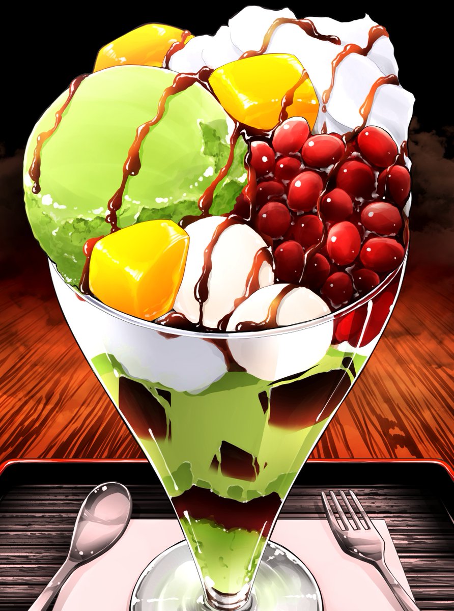 food no humans food focus fruit spoon still life parfait  illustration images