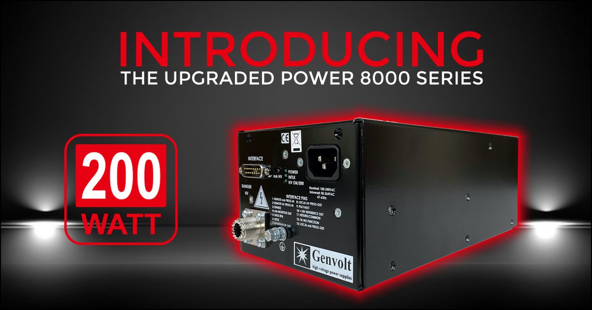 Genvolt's tweet photo. More power. Same small size. New 8000 series 200W high voltage power supply.
Contact us for more info; https://t.co/H8gG8BAlHf
#highvoltage #xray #research #electrospinning https://t.co/wxnih5GOTR