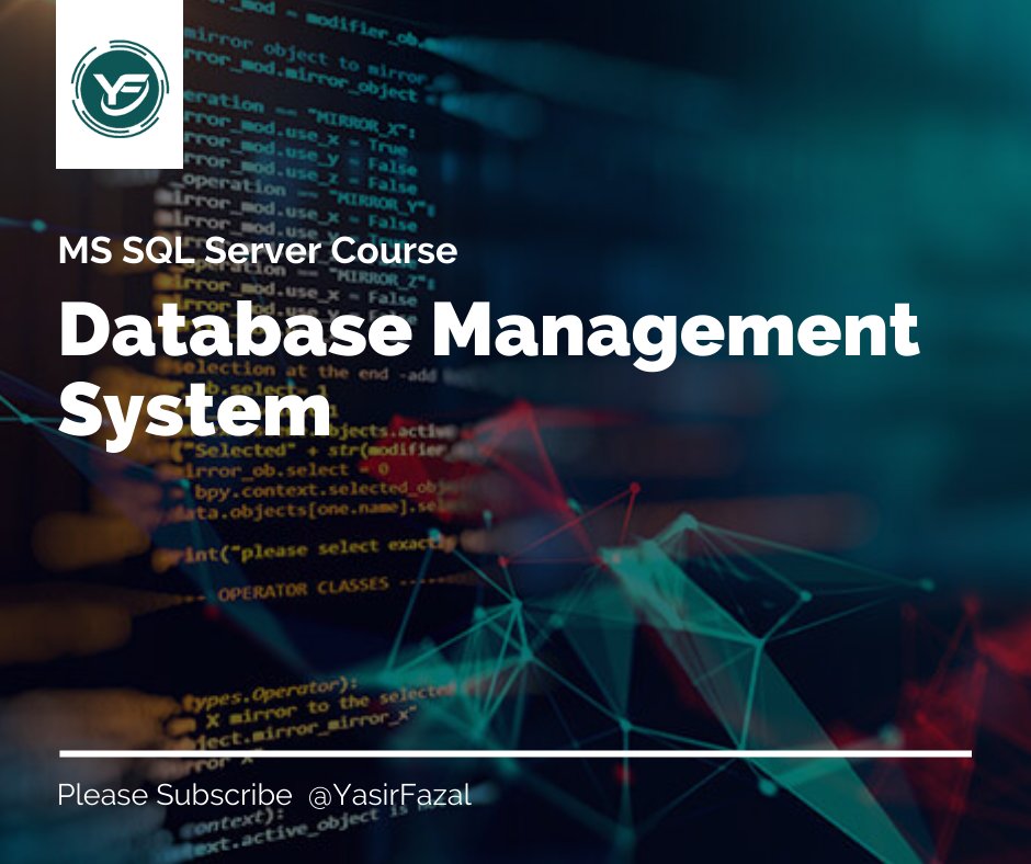 YasirFazal8's tweet image. Database Management System (DBMS Part 2)
Learn More: youtu.be/FgNhoM_6CJg
#microsoftsqlserver
#WhatisDBMS
#WhatisDatabase
#TuesdayTrivia