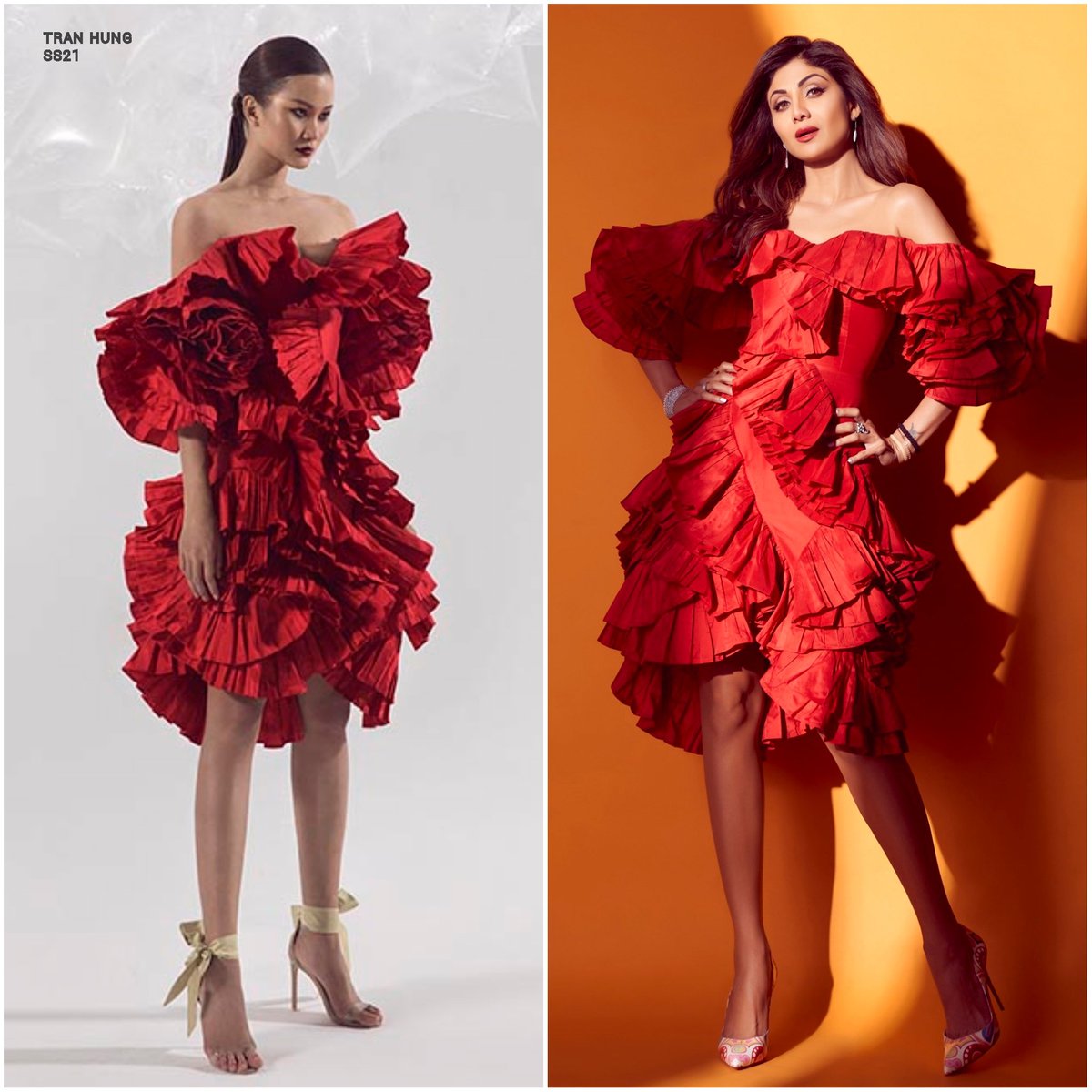 Ruffles &amp; Red: <a href="/TheShilpaShetty/">SHILPA SHETTY KUNDRA</a> In <a href="/TranHung_/">TRAN HUNG</a> Spring/Summer 2021 for Sony TV #IndiasGotTalent - Styled By <a href="/MohitRaich/">Mohit Rai</a> ❤️

#OOTD #ShilpaShetty #TranHung
