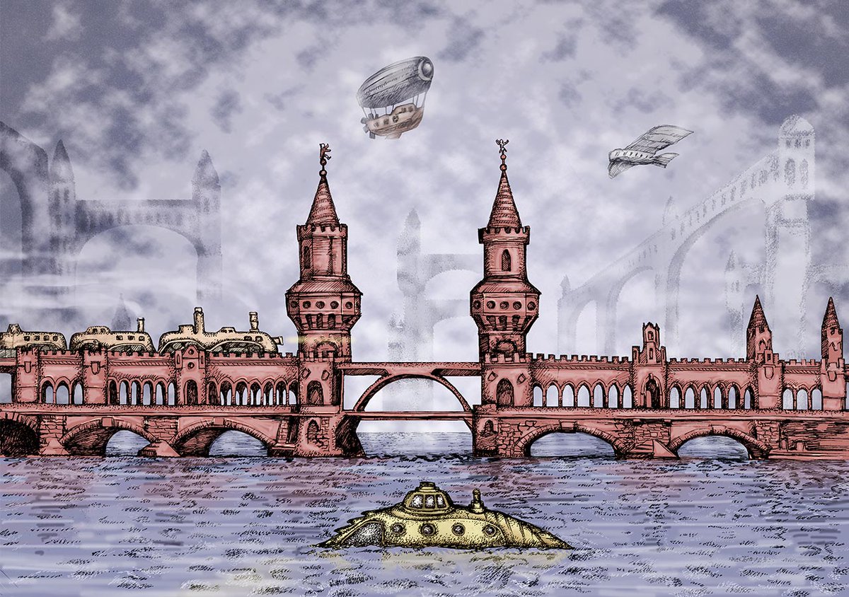 akzynth's tweet photo. Retrospective 2021 : Oberbaumbrücke
#Berlin #Oberbaumbrücke #Oberbaumbruecke #Friedrichshain #Kreuzberg #Spree #Fantasy #HandDrawn #Sketch #Illustration #Art #Artwork #Akzynth #StudioAkzynth https://t.co/FUMJ8PBThP