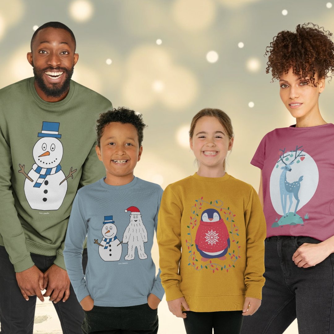 Our #Christmas jumpers are proving popular! Made from 100% organic cotton, they're soft, comfy &amp; #plasticfree! ⛄ 

They can also be returned &amp; recycled once worn out or outgrown. So pass them or return for a credit &amp; reduce #ChristmasJumperDay waste!🎄♻️

cocoameliauk.com/collection/chr…