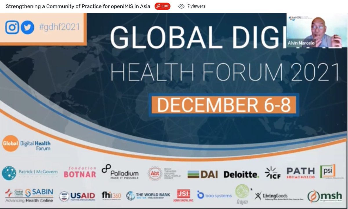 WeAreAeHIN's tweet photo. Our session titled "Strengthening a Community of Practice for #openIMIS in Asia" is ongoing! Come join us at #GDHF2021. @openIMIS @The_GDHN https://t.co/KqNPYfo0py