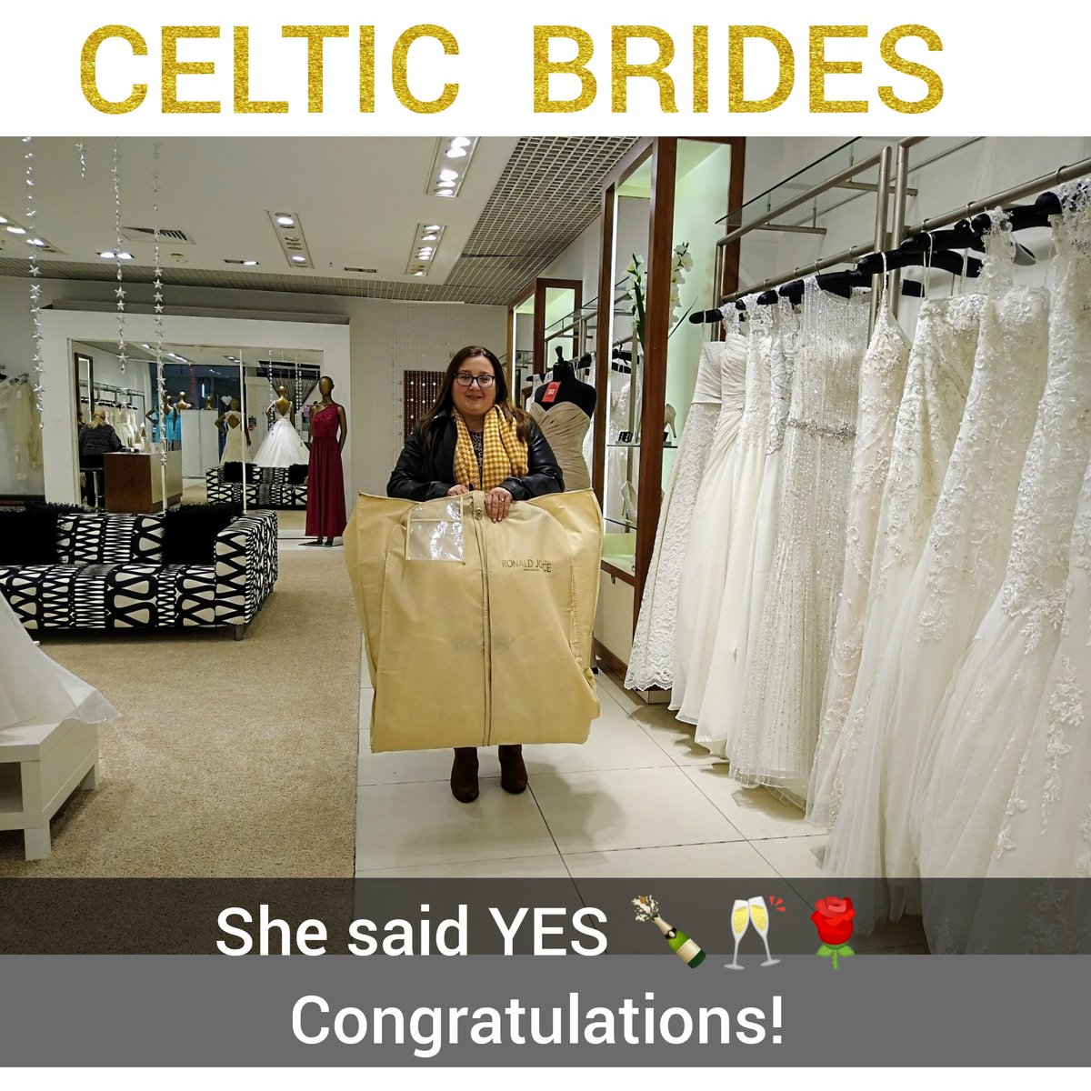 Our #beautiful #bride she said YES 🍾🥂🌹 huge congratulations 

<a href="/Celtic_Brides/">Celtic Brides</a> located <a href="/Capitol_Cardiff/">The Capitol</a> CARDIFF

#customerexperience #CARDIFF