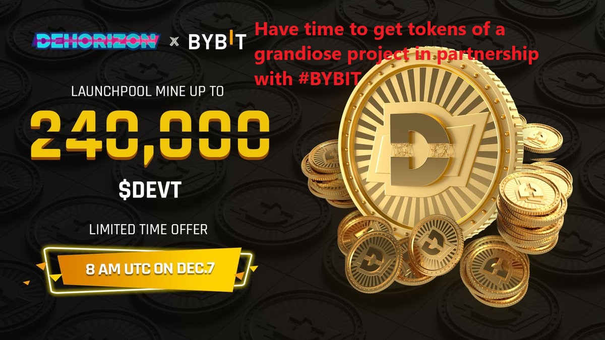 Alexand47490545's tweet photo. How to join #Bybit LaunchpoolFace with monocle
Stake USDT to share a grand pool of 240,000 $DEVT
8:00AM UTC Dec. 7, 2021 - 7:59AM UTC Dec. 14, 2021
Right pointing backhand index https://t.co/Naty3QZMXQ https://t.co/omrzRkeebu