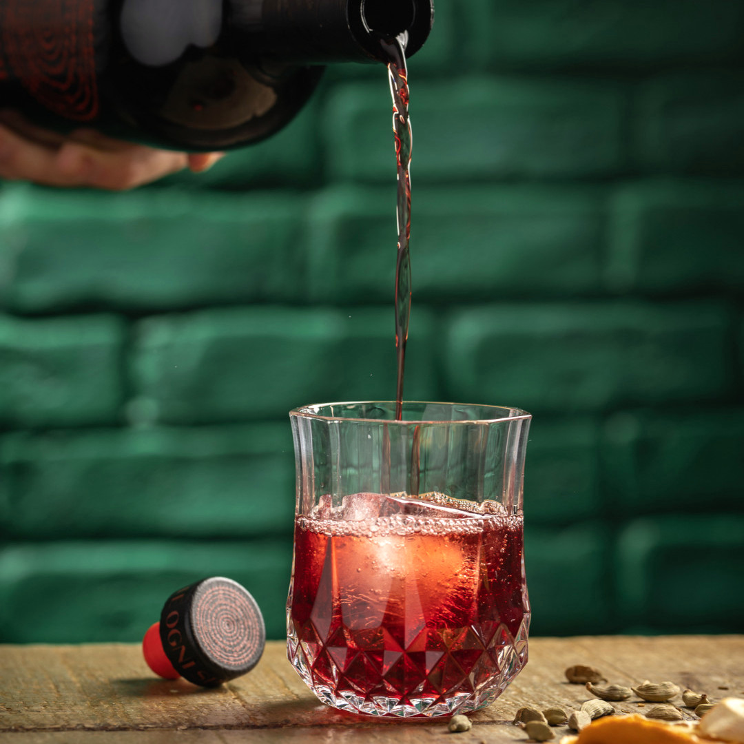 Picasso claimed to used red when he had no blue ... 

Not us, we always used red Dolcetto wine in our INFERNO vermouth. Because red vermouth should be fiery, bright and of course red!