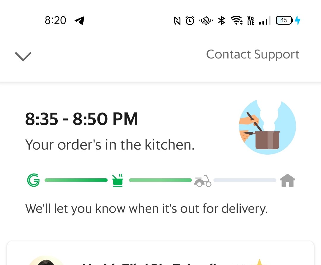 KhalidTed's tweet photo. What the hell are you guys doing @GrabSG ??? My food has been ordered since 6pm and now my food isn't here and it's estimated at 9?? Then i find out that your grab driver doesn't even have an order in his app??? https://t.co/wVxl7pNqpg