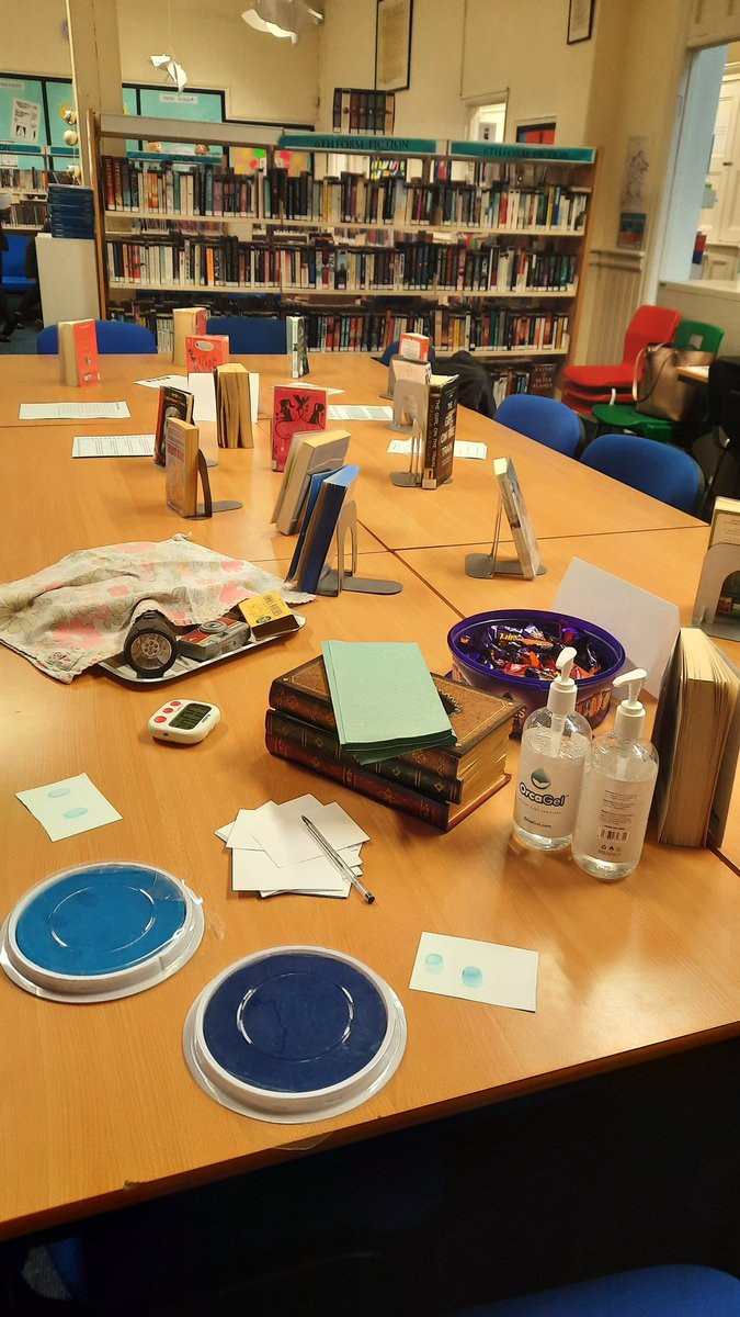 qmhslrc's tweet photo. All ready for our Mistletoe and Murder event this lunchtime. Come along and test out your detective skills. https://t.co/7rI4cb4pHm