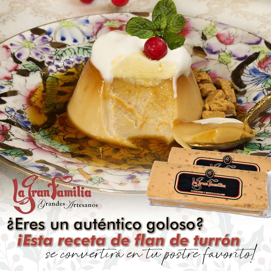 TurronesLGF's tweet image. Visita nuestra página de #Facebook o perfil de #Instagram 📲 y descubre el paso a paso de esta deliciosa #receta de #Navidad ¡#Flan de #Turrón! 🍮🎄