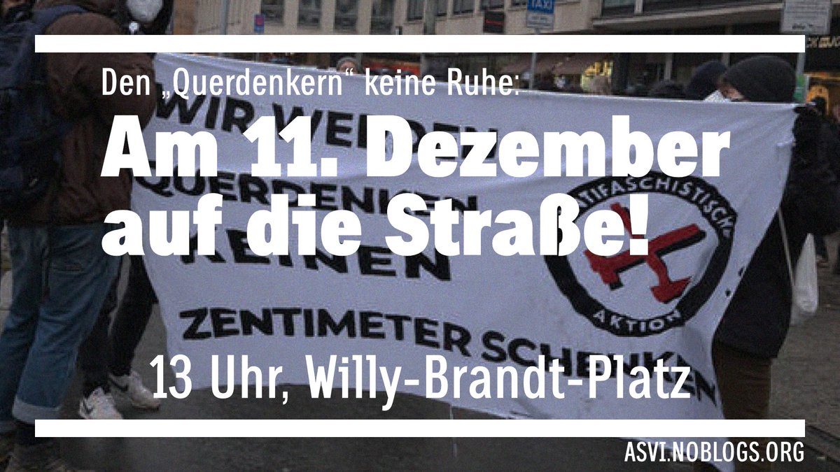 astattvi's tweet photo. Den "Querdenkern" keine Ruhe lassen, am Samstag für solidarische Perspektiven auf die Straße! #ffm1112

Samstag, 11.12.2021, 13 Uhr, Willy-Brandt-Platz

Aufruf &amp; Infos: https://t.co/xfVTnOuD9R https://t.co/M7sz8j3w8K