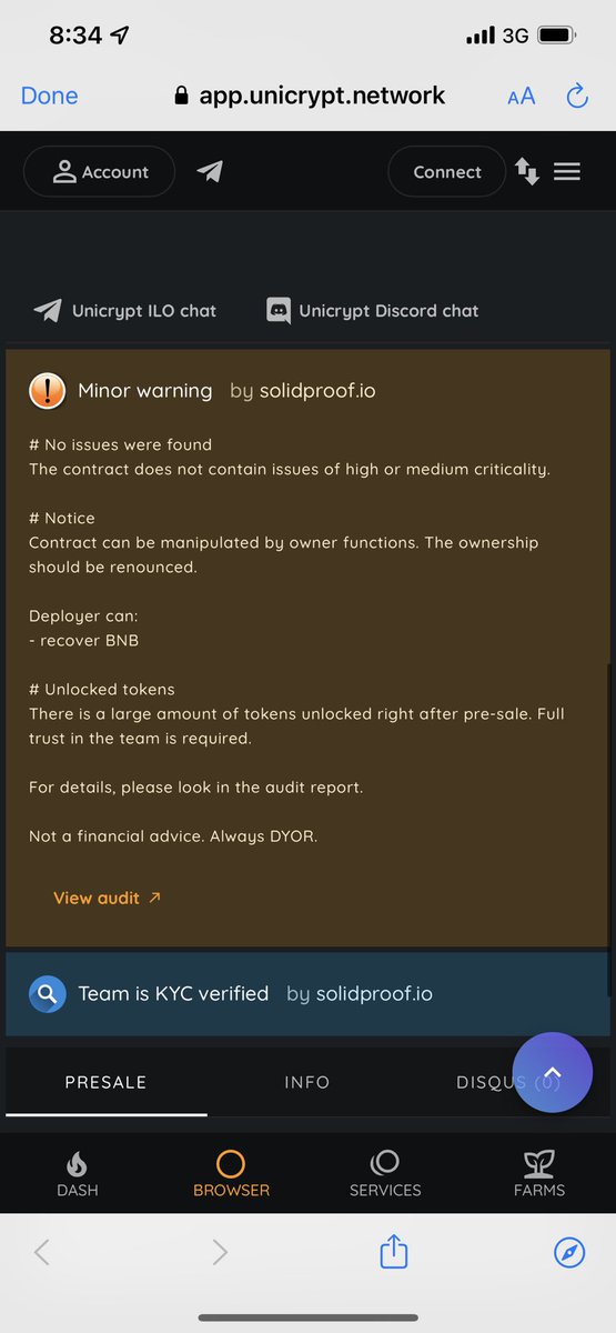 Our KYC by Solidproof is completed and uploaded onto Unicrypt!