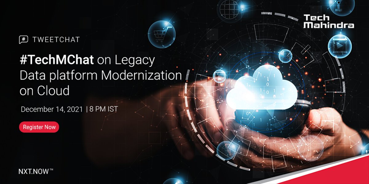 tech_mahindra's tweet photo. We are excited to announce our next #Tweetchat on #DataMigration to Cloud. Let’s hear your views and queries revolving around data migration to the cloud. Join us on the 14th December 2021.

Stay Tuned! #TechMChat

Register Now: https://t.co/V34FYoQkBL https://t.co/cgj2xryeOq