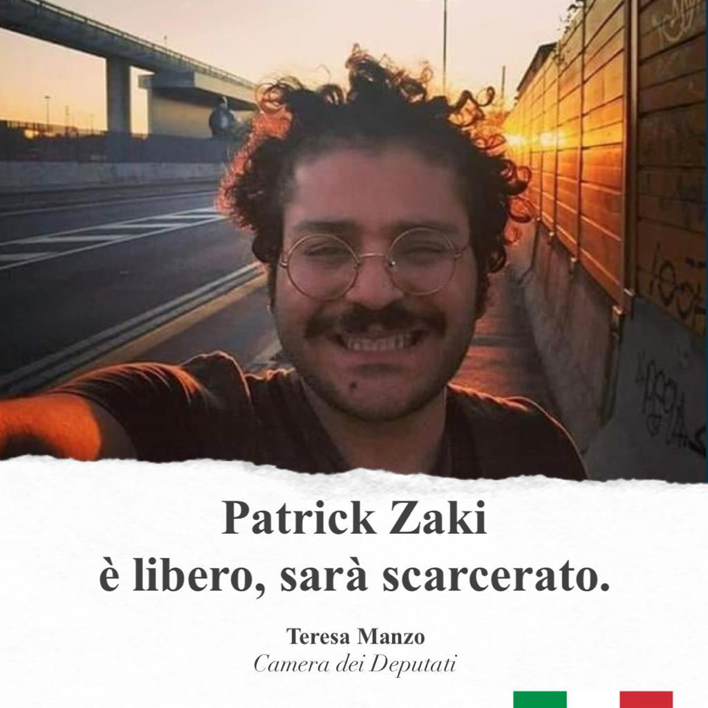 Il tribunale egiziano ha ordinato il rilascio di Patrick #Zaki, in attesa dell’udienza di febbraio. Ora continuiamo a tenere alta l'attenzione, augurandoci che venga presto decretata la sua piena assoluzione. #FreePatrickZaki