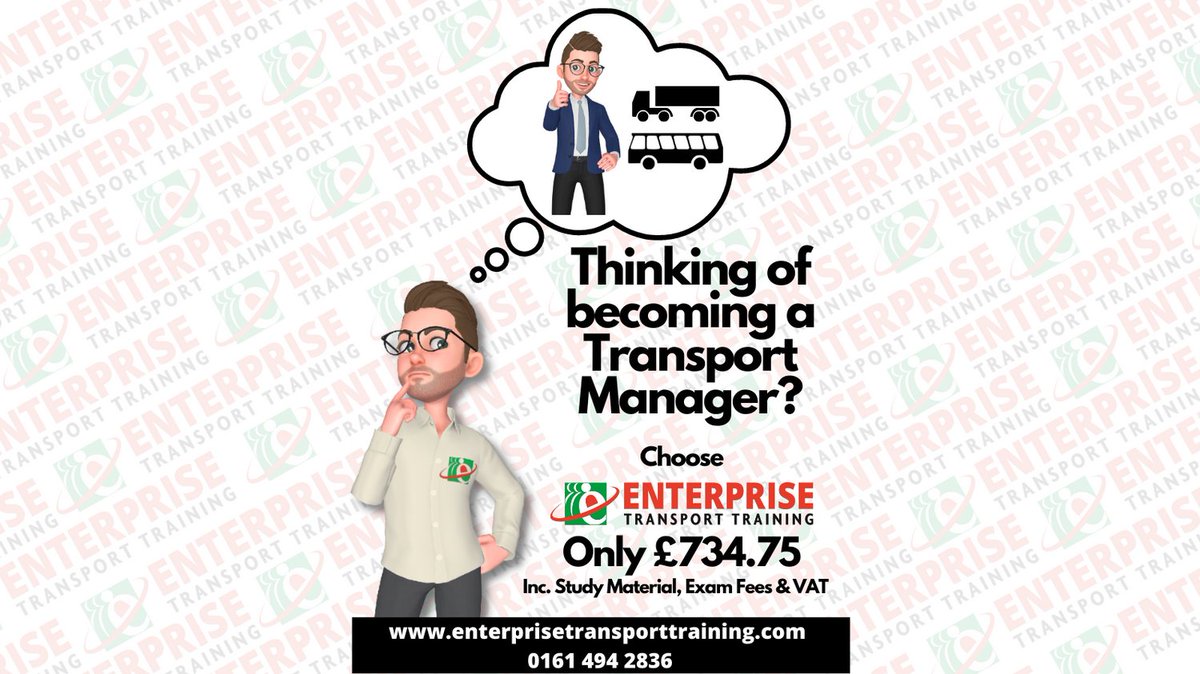 EnterpriseTT_'s tweet image. Thinking of becoming a Transport Manager? #TransportManager #transportmanagercpc #operatorcpc #transport #hgvtraining #pcvtraining #HGV #LGV #PSV #pcv #remotelearning