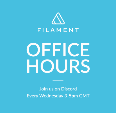 filament_so's tweet photo. Drop in for a chat with Filament tomorrow! 👋🎉

From 3-5 p.m. on Wednesday, we’ll be hosting informal Office Hours to ask questions, share projects, and discuss #data and other interesting topics.

All are welcome!

Discord Invite: https://t.co/aqvCT1xLQ8

#Python #community https://t.co/HKdyOO8z6H