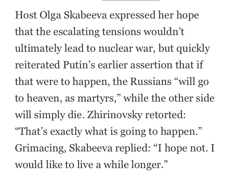 Nuclear war as (Russian Orthodox) holy war, as described on Russian 60 Minutes. Source: thedailybeast.com/russian-state-…