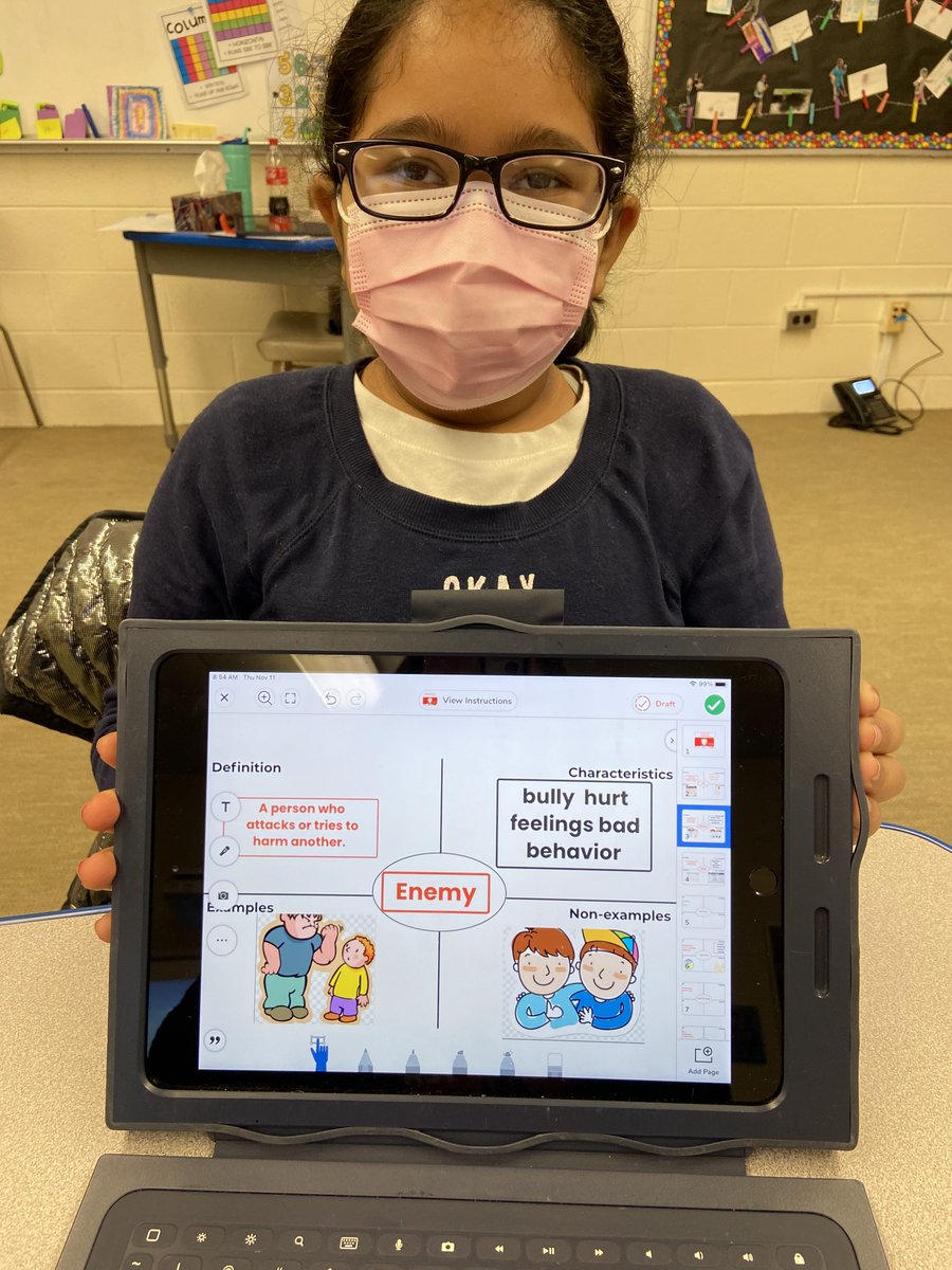 RLVillageSchool's tweet image. Students in Mrs. Herrera's reading groups are working on vocabulary.  They are using the Frayer Model to define target vocabulary words and apply their knowledge by generating examples and non-examples.
#villagevikings116 #vocabularyfun