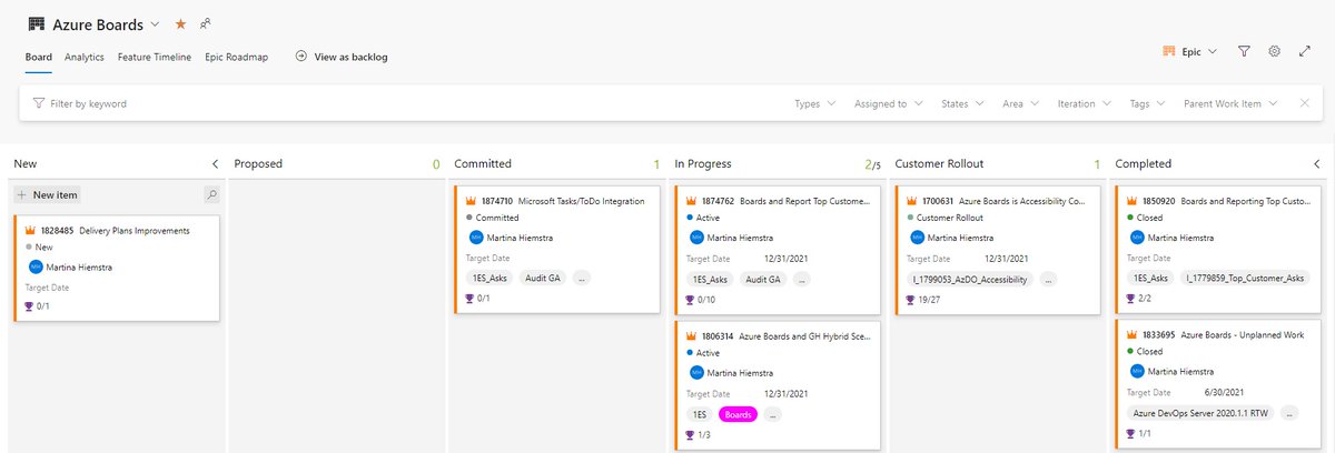 Screenshot of Azure Boards.