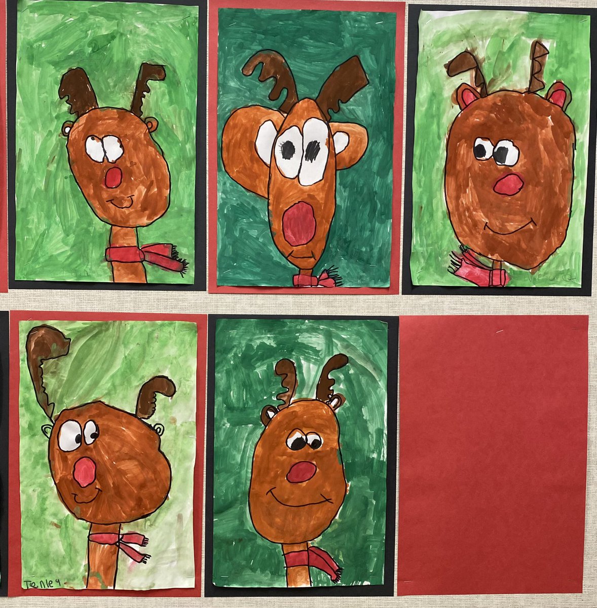 MsSalkeld's tweet photo. Rudolph the Red-Nosed Reindeer art to celebrate the letter R this week! @SouthPointeEIPS https://t.co/3PAWytJJnr